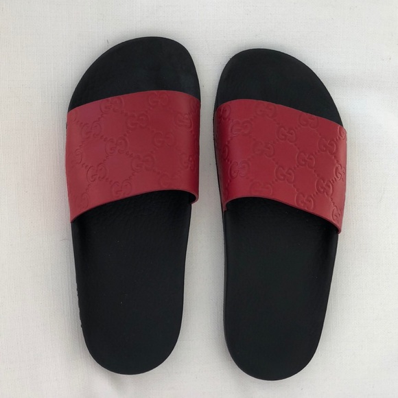 red gucci slides